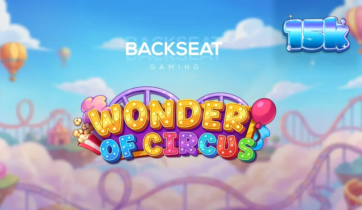 Interface vibrante do slot Wonder of Circus com luzes de neon e elementos de circo